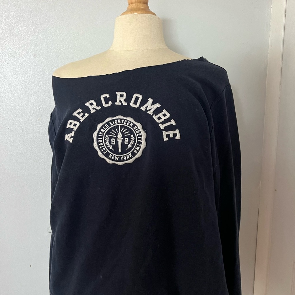 Abercrombie Black Off-Shoulder Sweatshirt